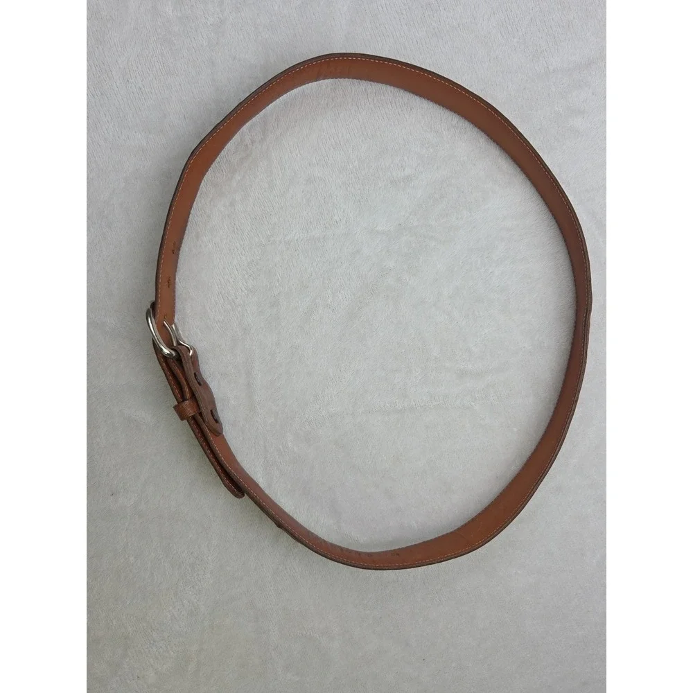 Tony Lama GL21228 Brown Leather Belt Men's Size 40 Western Silver Buckle USA